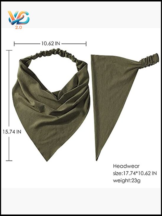 6 Pack Triangle Hair Scarf Headband for Women Boho Elastic Bandana Non Slip